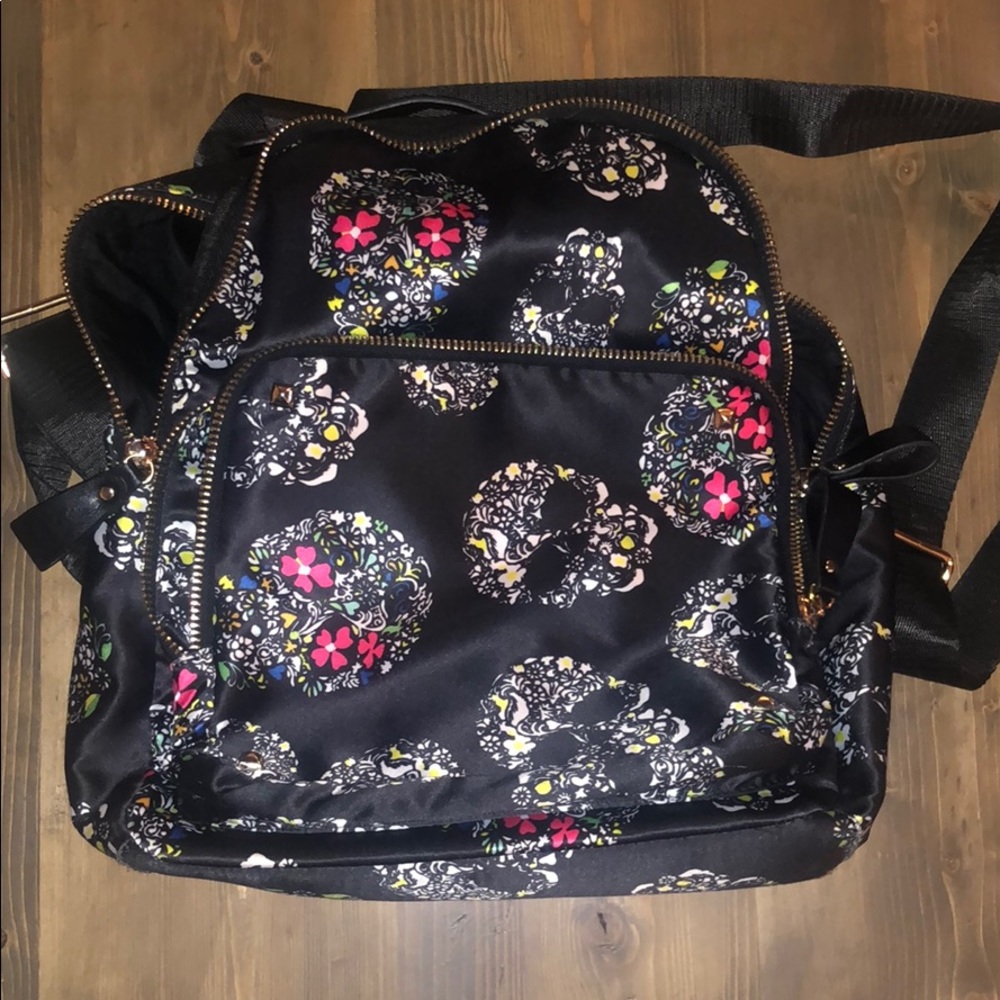 Sugar skull floral backpack